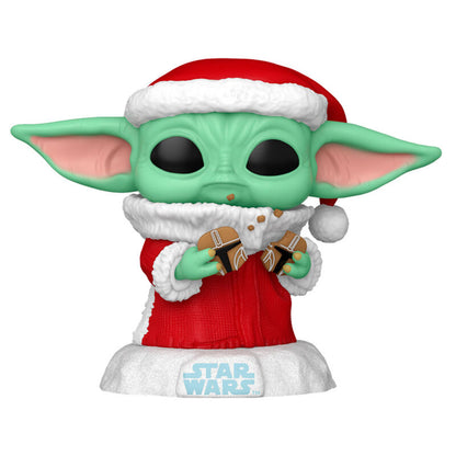 Figurine Funko POP! Star Wars Grogu with Christmas Cookie, vue 2
