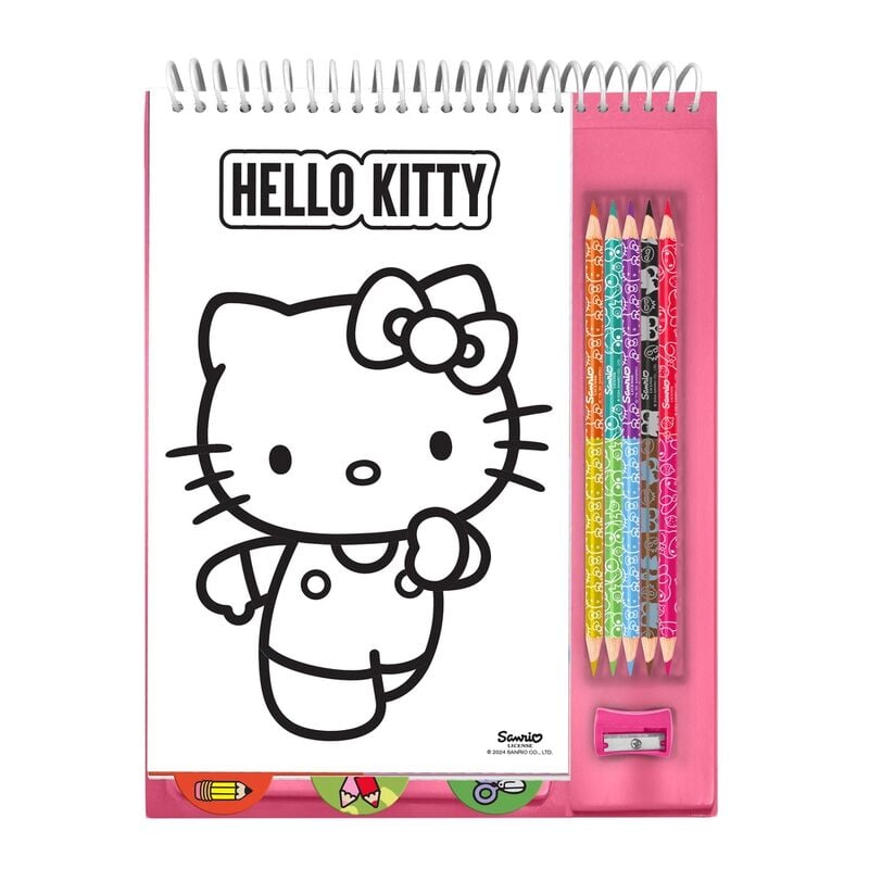 Coloriage Hello Kitty pencil, vue 2