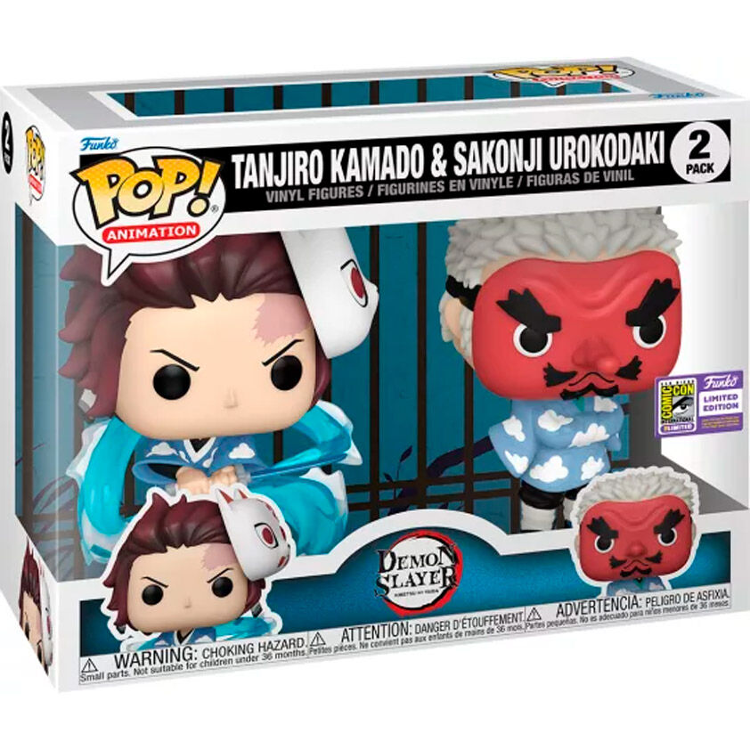Figurine Funko POP! Blister 2 figuras POP Demon Slayer Kimetsu no Yaiba Tanjiro Kamado & Sakonji Urokodaki, vue 2