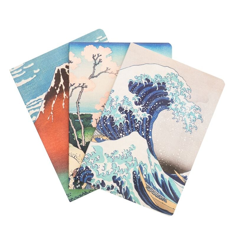 Cahier The Great Wave of Kanagawa Hokusai pack 3