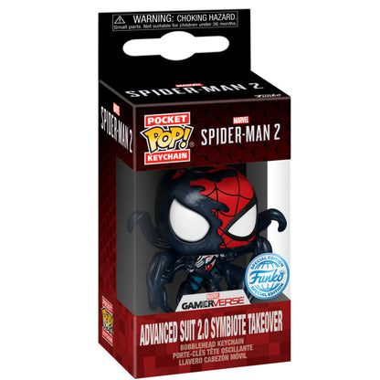 Porte-clés Funko Pocket POP! Marvel Spider Man 2 Advanced Suit 2.0 Symbiote Takeover, vue 2