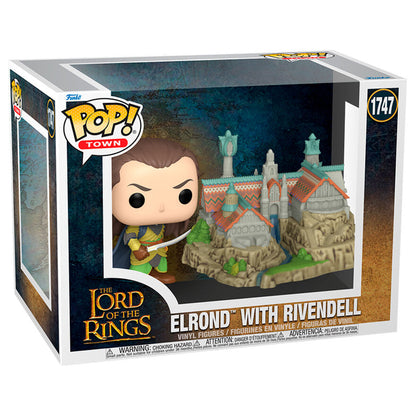 Figurine Funko POP! Town El Señor de los Anillos Lord Elrond with Rivendell