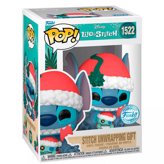 Figurine Funko POP! Disney Lilo & Stitch Stitch Unwrapping Gift