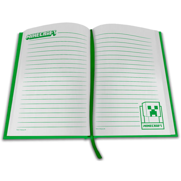 Cahier Minecraft avec led clock, vue 2