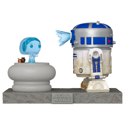 Figurine Funko POP! Deluxe Star Wars R2 D2 and Princess Leia Hologram