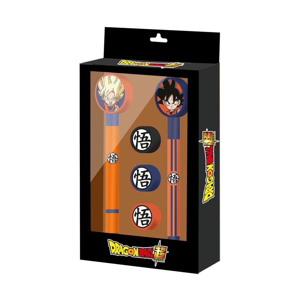Set de papeterie Dragon Ball Pen + Pencil + 3 erasers