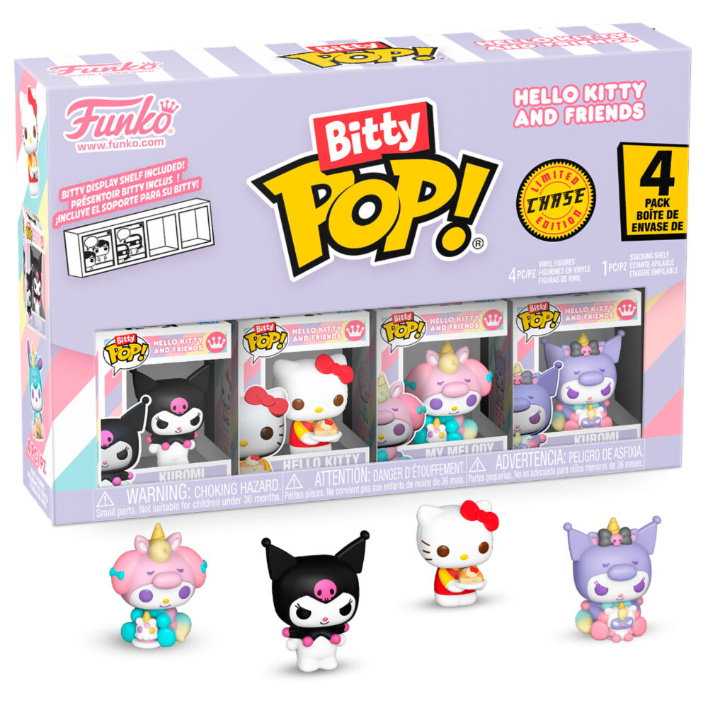 Figurine Funko POP! Blister 4 figuras Bitty POP Hello Kitty and Friends Kuromi, vue 2