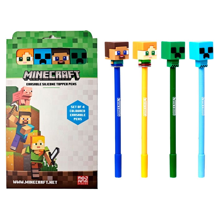 Stylo Minecraft set of 4 coloured erasable