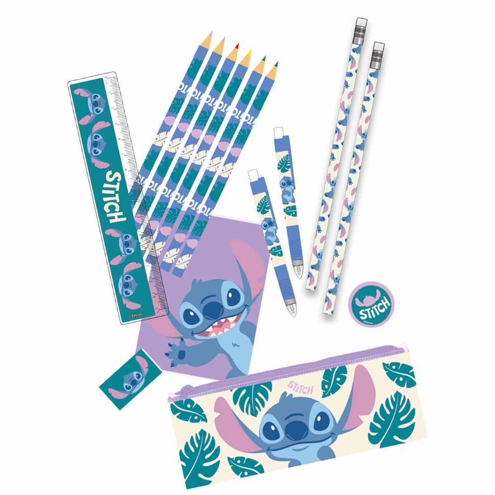 Coloriage Disey Stitch stationery set, vue 3