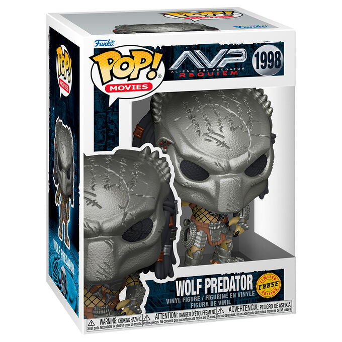Figurine Funko POP! Alien vs Predator Requiem Wolf Predator 5 + 1 Chase, vue 3