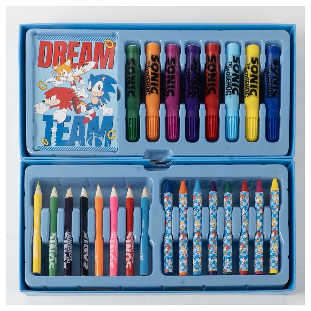 Coloriage Sonic the Hedgehog stationery case, vue 2