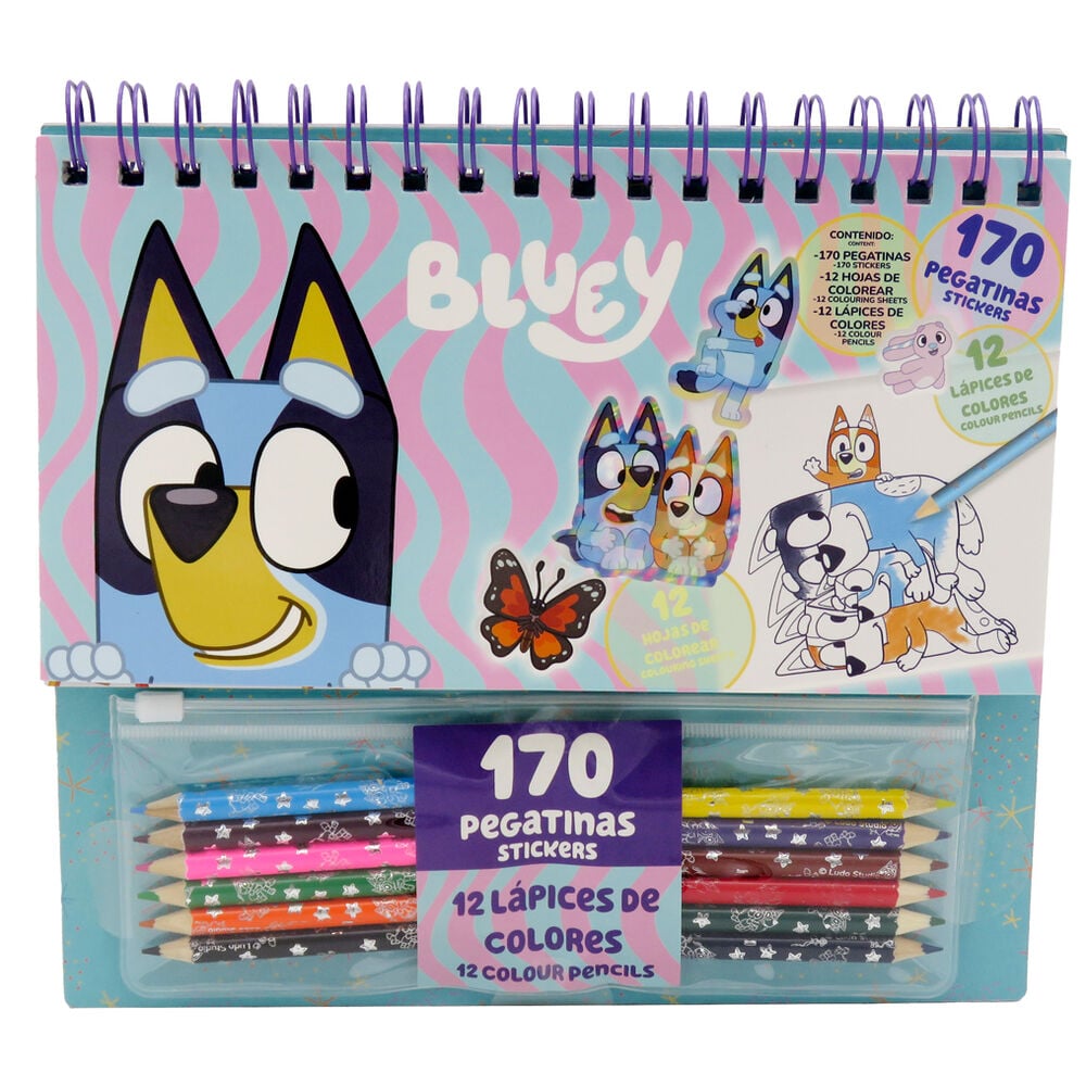 Coloriage Bluey avec stickers