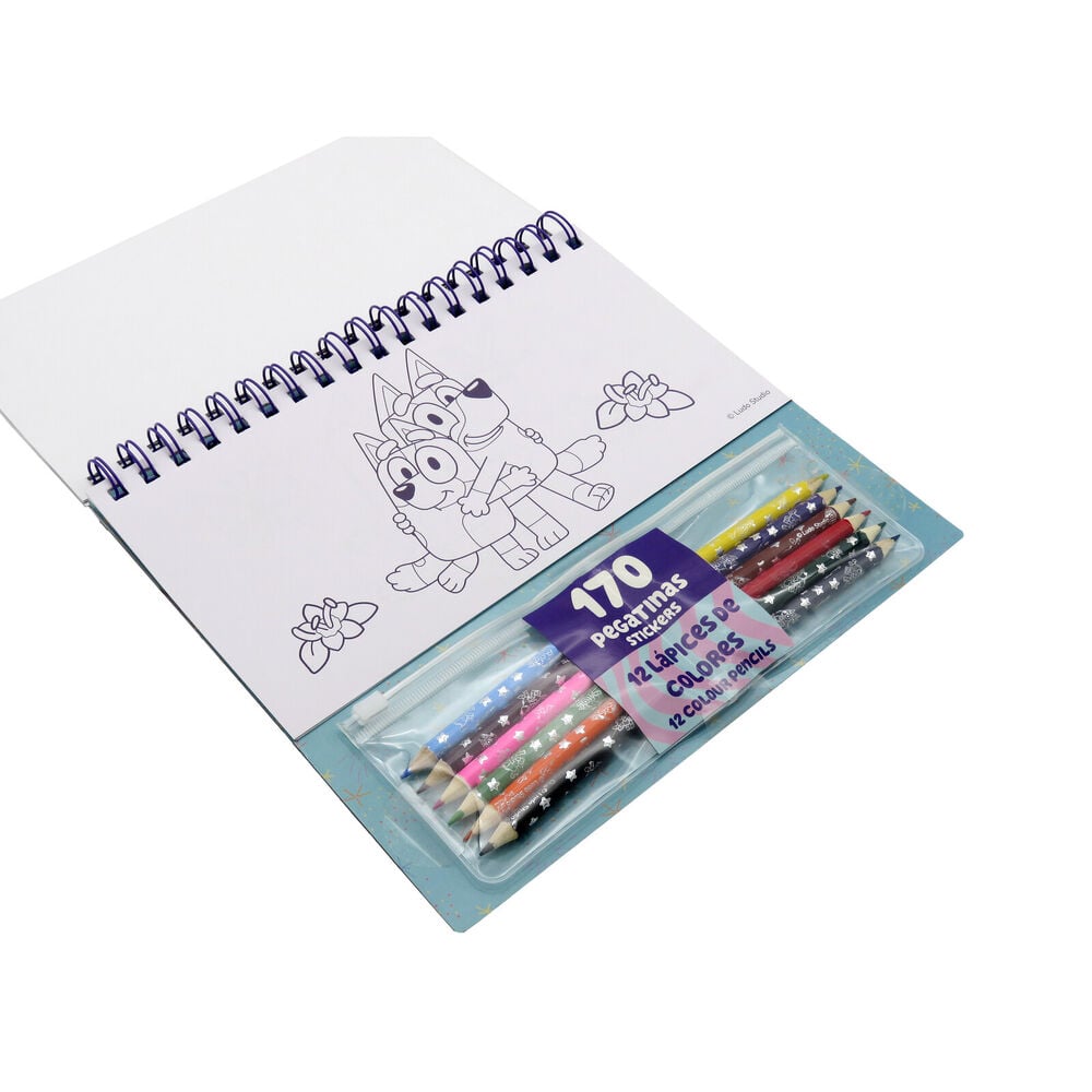 Coloriage Bluey avec stickers, vue 2