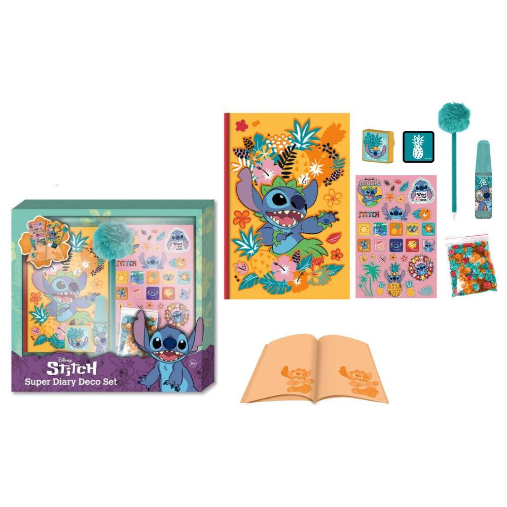 Coloriage Disney Stitch Diary Deco set, vue 3