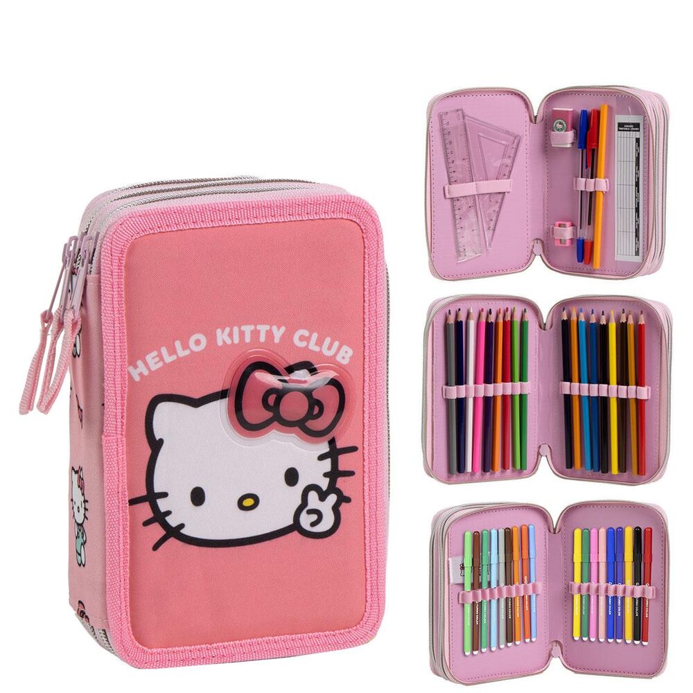 Trousse garnie triple Hello Kitty