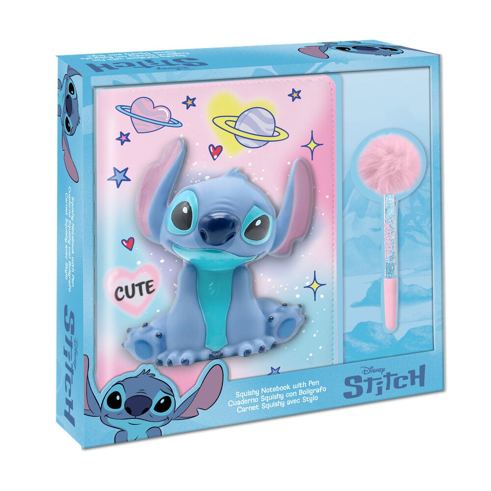 Cahier Disney Stitch Squshy + pompom pen