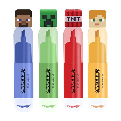 Coloriage Minecraft pack avec 4 highlighters avec stamp