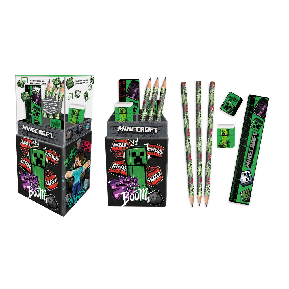 Set de papeterie Minecraft pencil holder