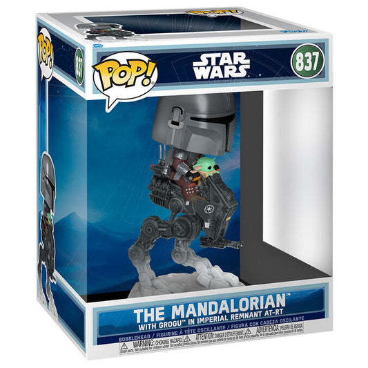 Figurine Funko POP! Rides Deluxe Star Wars Mandalorian & Grogu The Mandalorian with Grogu in Imperial Remnant AT RT