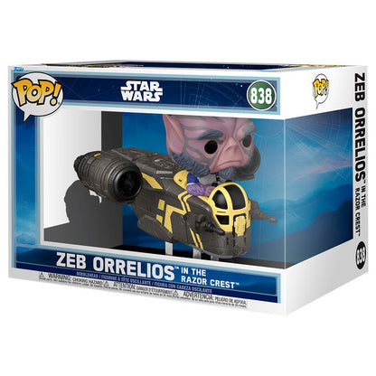 Figurine Funko POP! Rides Deluxe Star Wars Mandalorian & Grogu Zeb Orrelios in the Razor Crest