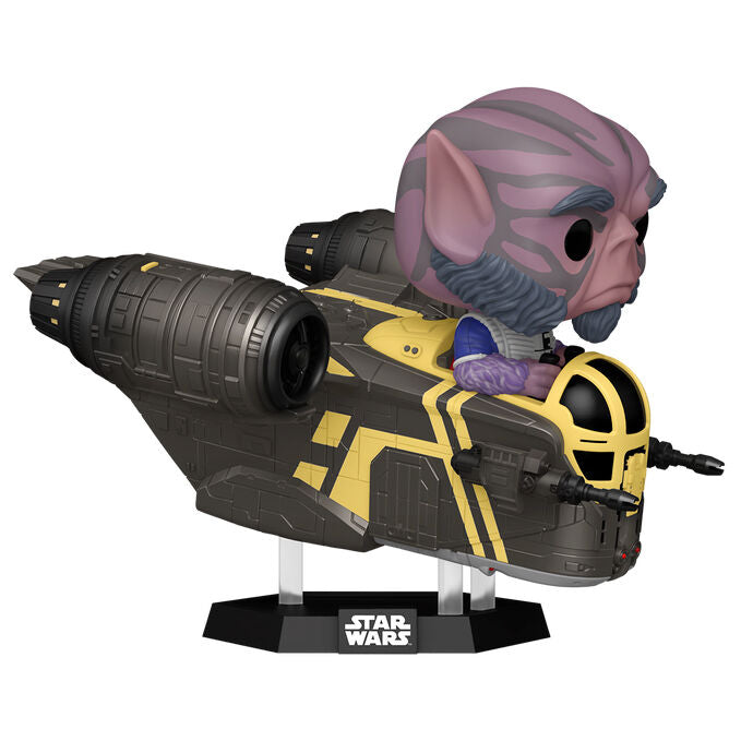 Figurine Funko POP! Rides Deluxe Star Wars Mandalorian & Grogu Zeb Orrelios in the Razor Crest, vue 2
