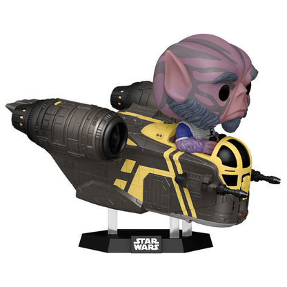 Figurine Funko POP! Rides Deluxe Star Wars Mandalorian & Grogu Zeb Orrelios in the Razor Crest, vue 2