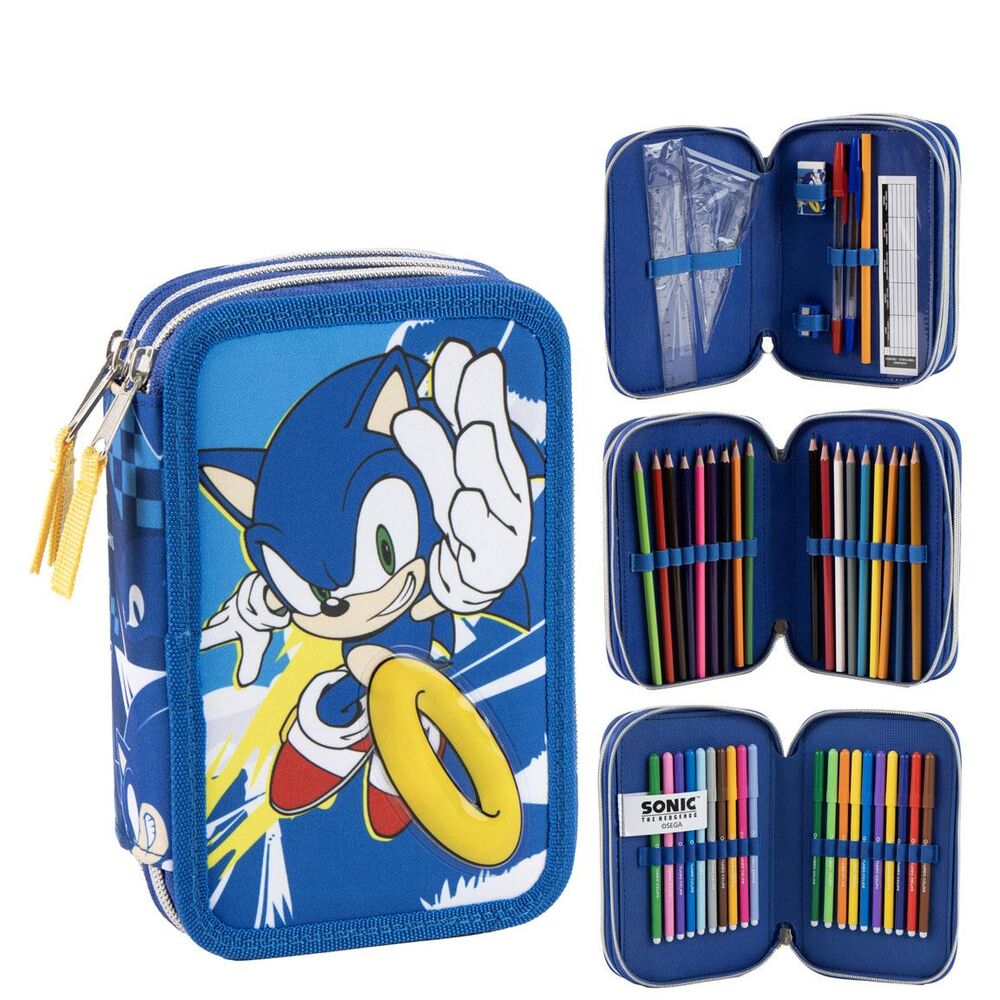 Trousse garnie triple Sonic the Hedgehog