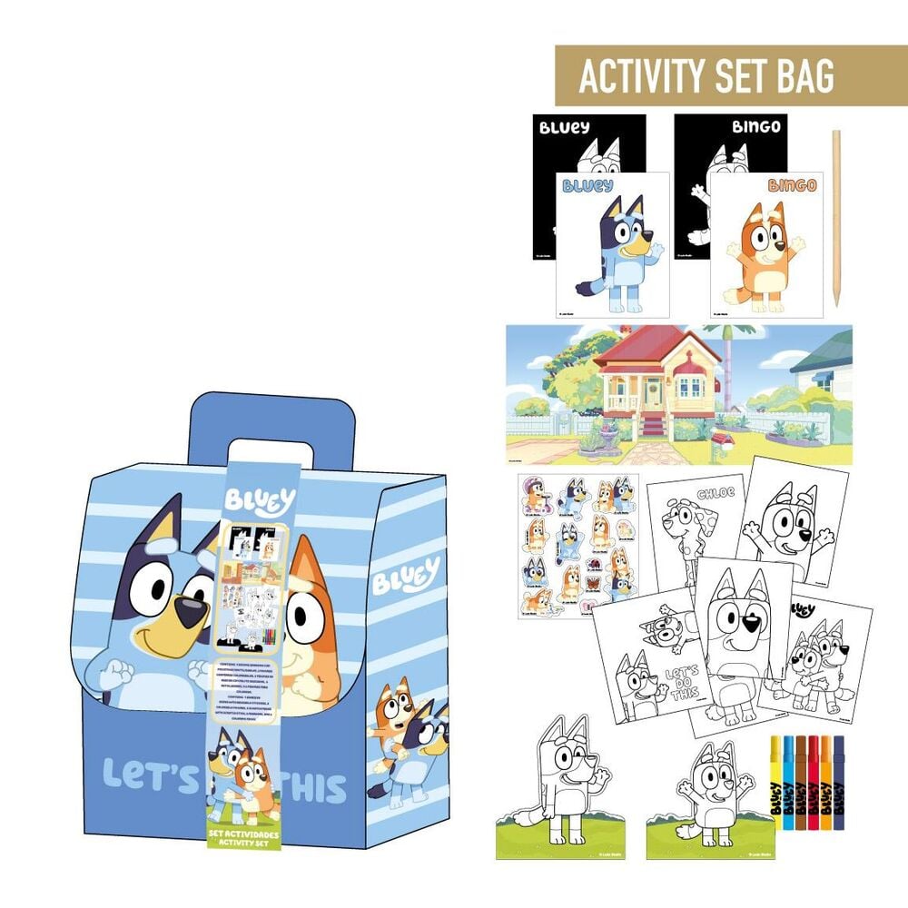 Coloriage Bluey backpack set