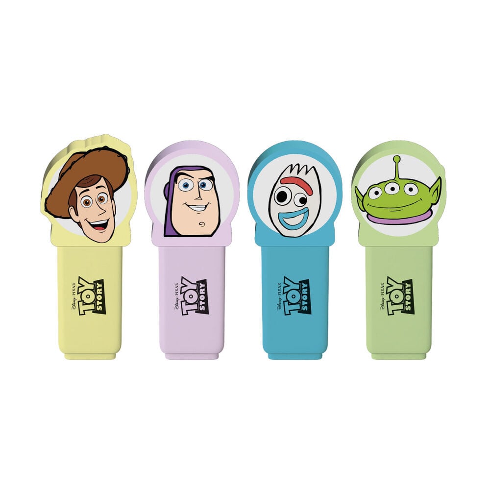 Coloriage Disney Pixar Toy Story set of 4 highlighters avec topper