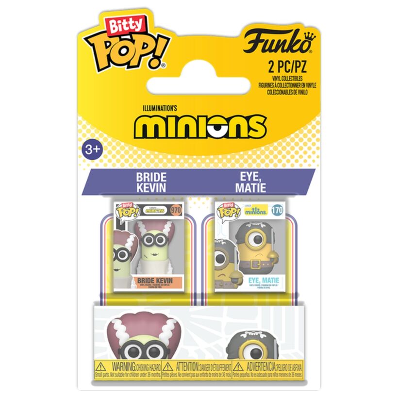 Figurine Funko POP! Blister 2 figuras Bitty POP Minions Kevin & Eye