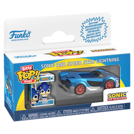 Figurine Funko POP! Bitty POP Ride Sonic The Hedgehog Sonic and Speed Star w/Sonic Lightning