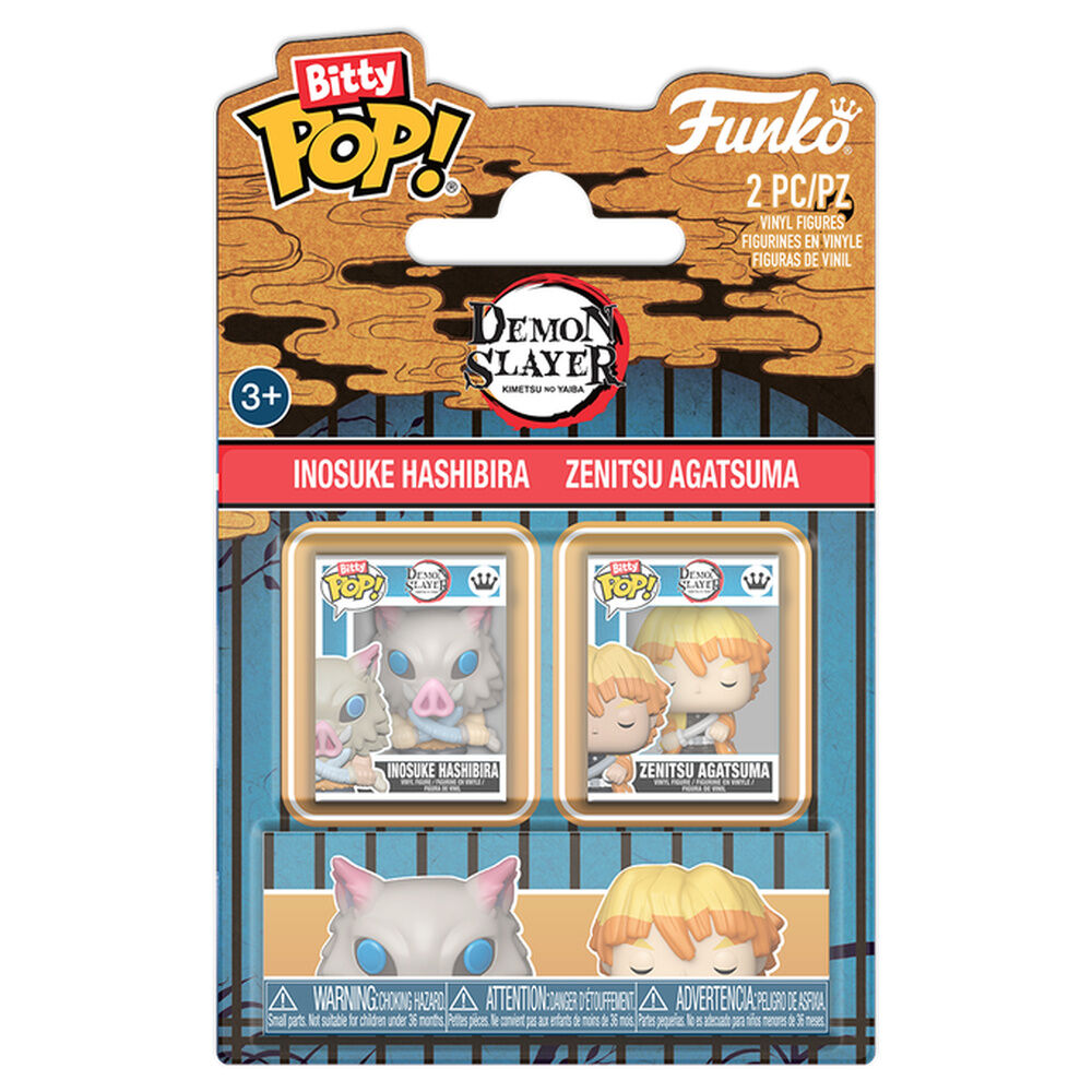 Figurine Funko POP! Blister 2 Bitty POP! Demon Slayer Inosuke & Zenitsu