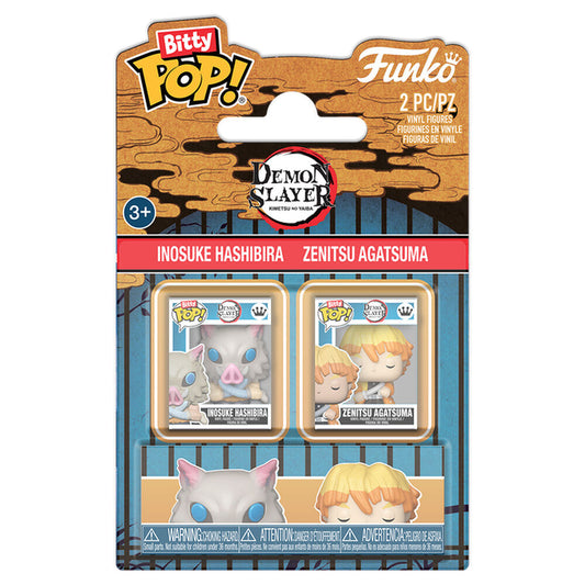 Figurine Funko POP! Blister 2 Bitty POP! Demon Slayer Inosuke & Zenitsu