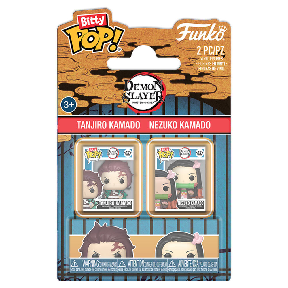 Figurine Funko POP! Blister 2 Bitty POP! Demon Slayer Tanjiro & Nezuko