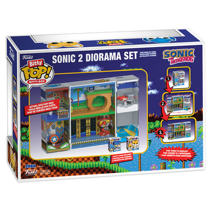 Figurine Funko POP! Bitty POP Boxes Sonic The Hedgehog Sonic 2 diorama Set, vue 3