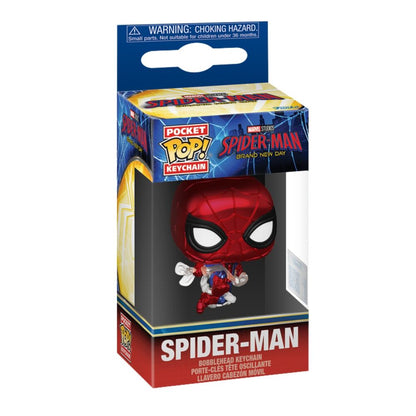 Porte-clés Funko Pocket POP! Marvel Spiderman Brand New Day Spider Man Metallic
