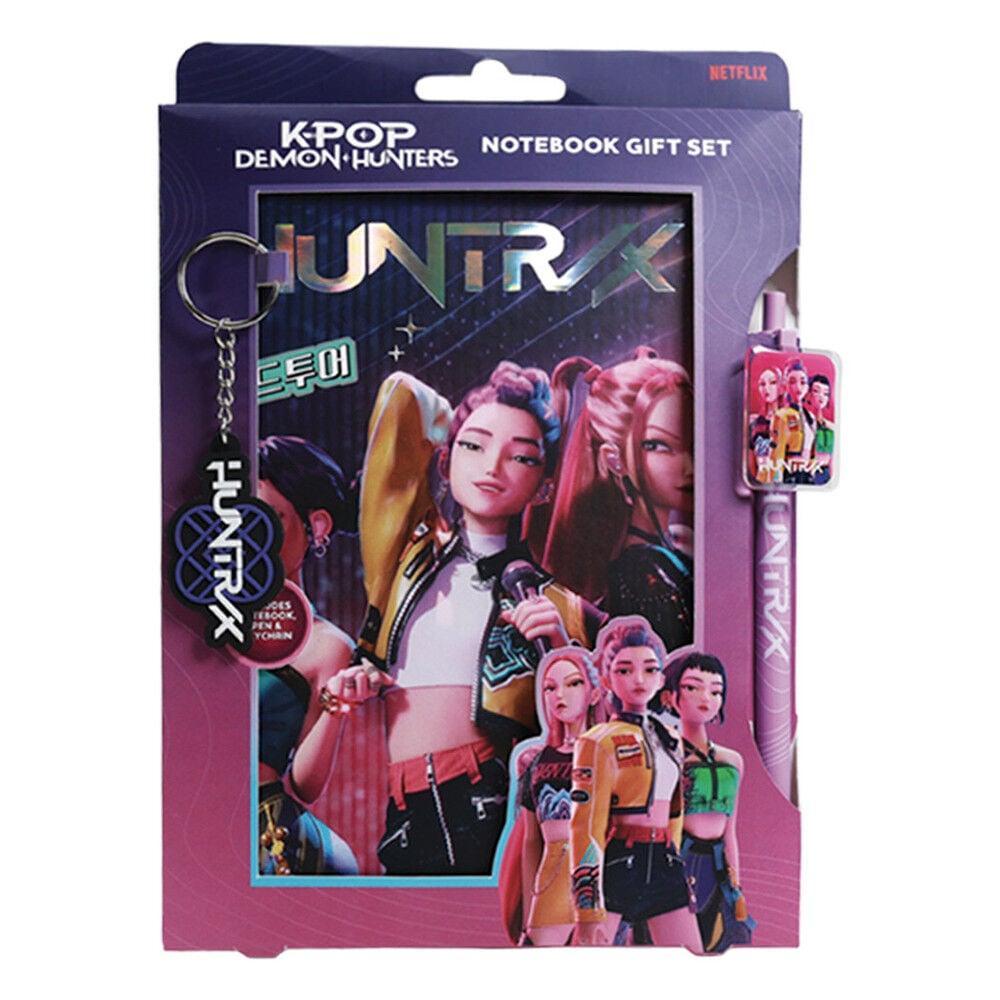 Cahier KPop Demon Hunters avec pen and keychain, vue 3