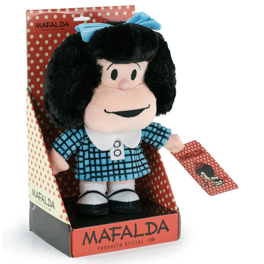 Peluche Mafalda robe bleue 28 cm