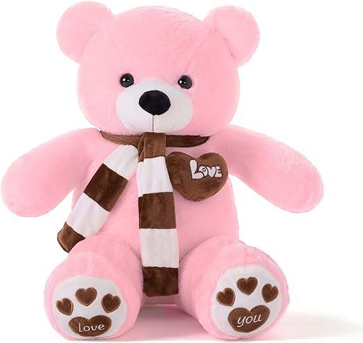 ours en peluche géant rose