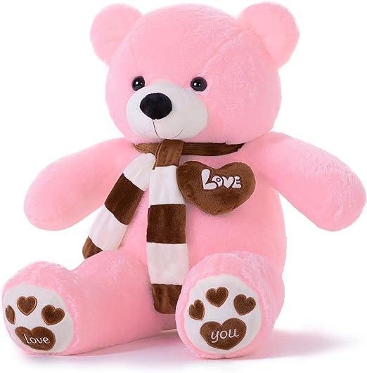ours en peluche géant rose