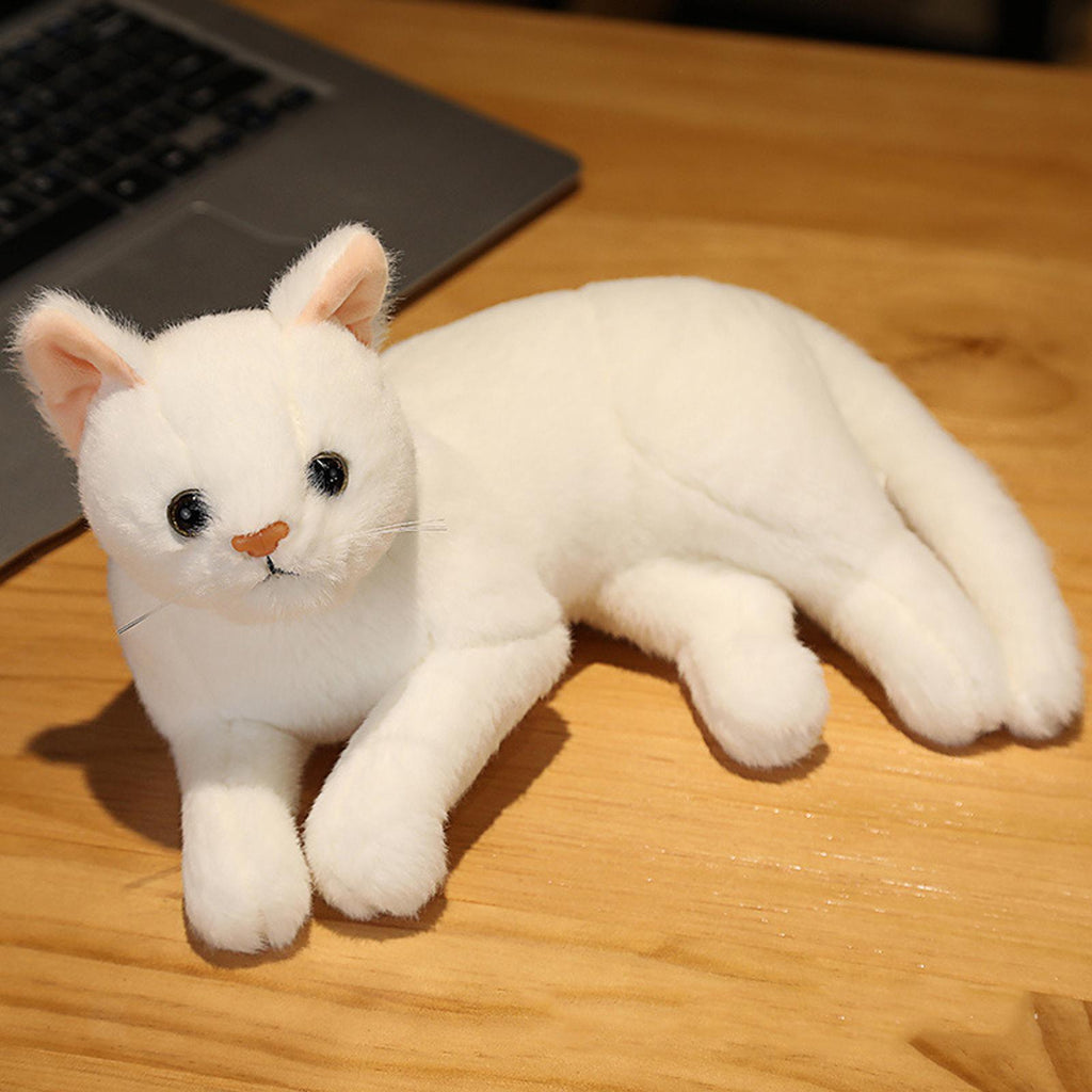 Achat White and Black Cat Soft Toy Meilleur Prix Peluche Kingdom