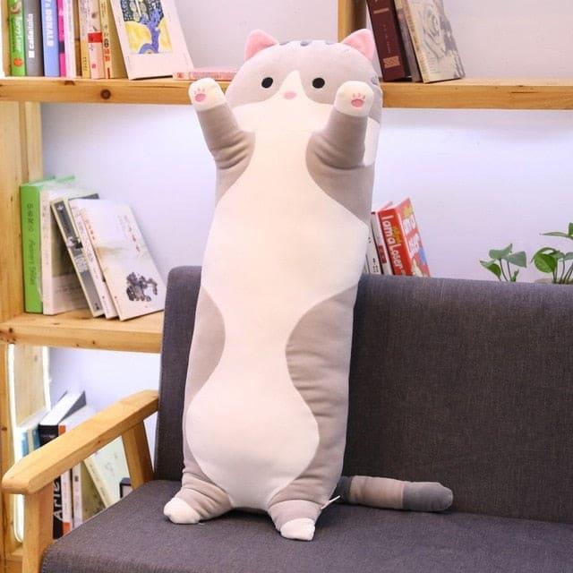 peluche-chat-allonge-gris