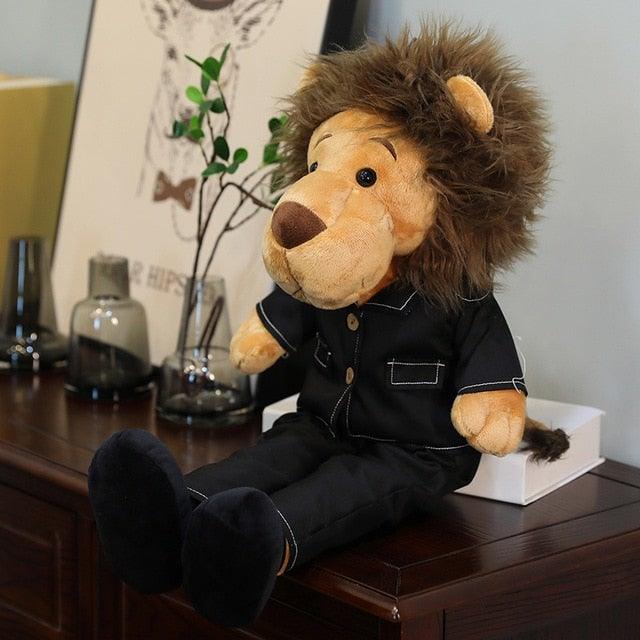 peluche-geant-lion-habille-noir