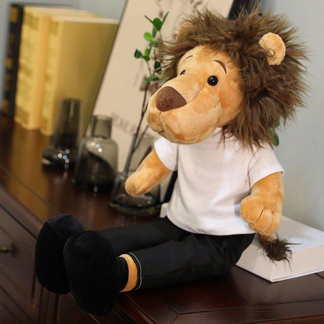 peluche-geante-lion-habille-blanc
