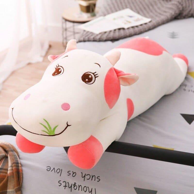 peluche-geante-vache-mignonne-rose