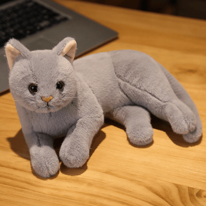 Kuscheltier Katze Ganz Grau