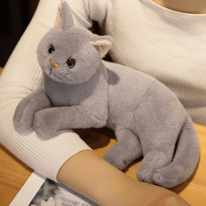 Kuscheltier Katze Ganz Grau