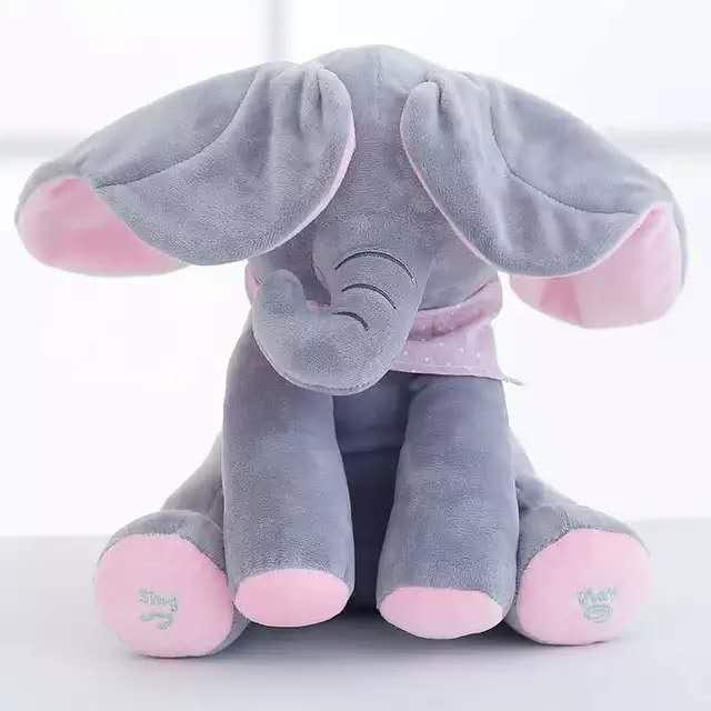 Kuscheltier Elefant Grau und Rosa