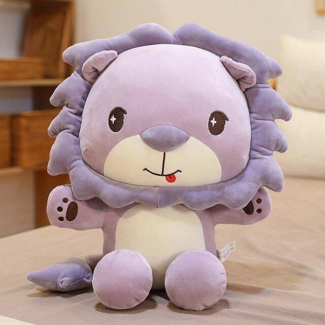 Peluche Lion Assis 80 cm / Violet